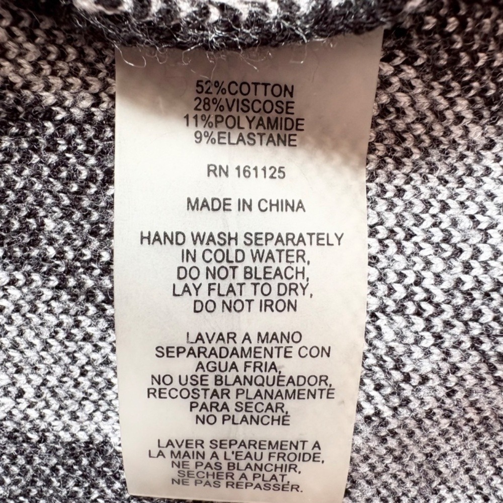 Sioni Womens‎ Black White Abstract Animal Print Hooded Knit Vest Cardigan Large - Picture 6 of 10